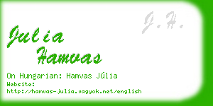 julia hamvas business card
